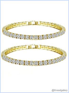 2 Pack Cubic Zirconia Tennis Bracelets